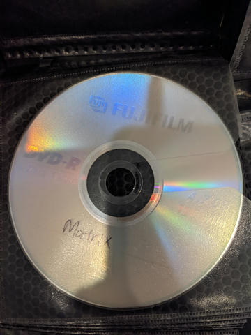 Vintage 2000s pirated DVD-R of The Matrix.